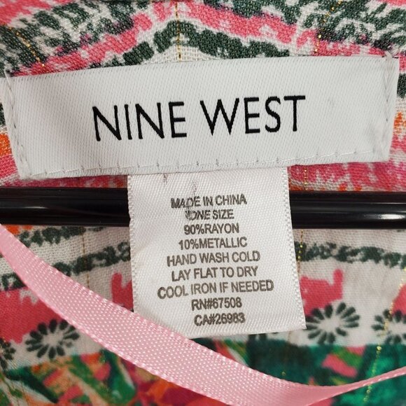 Nine West Swimsuit Cover Up Kimono Cardigan Beach Tropical OS Womens Floral - Picture 3 of 11